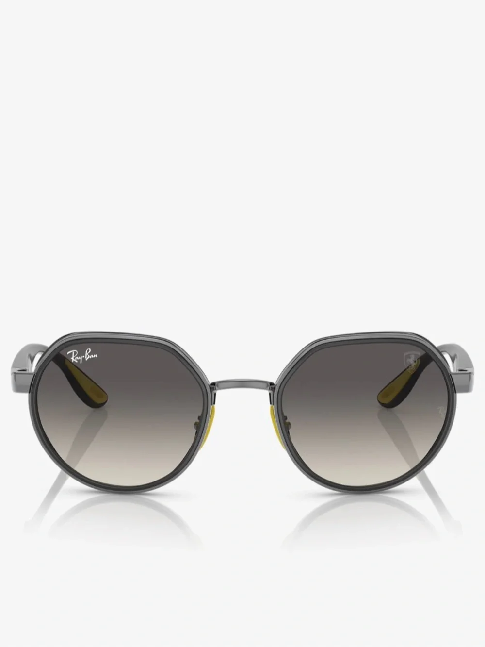 Ray-Ban Women's Gray Gradient Round Sunglasses with Yellow Accents